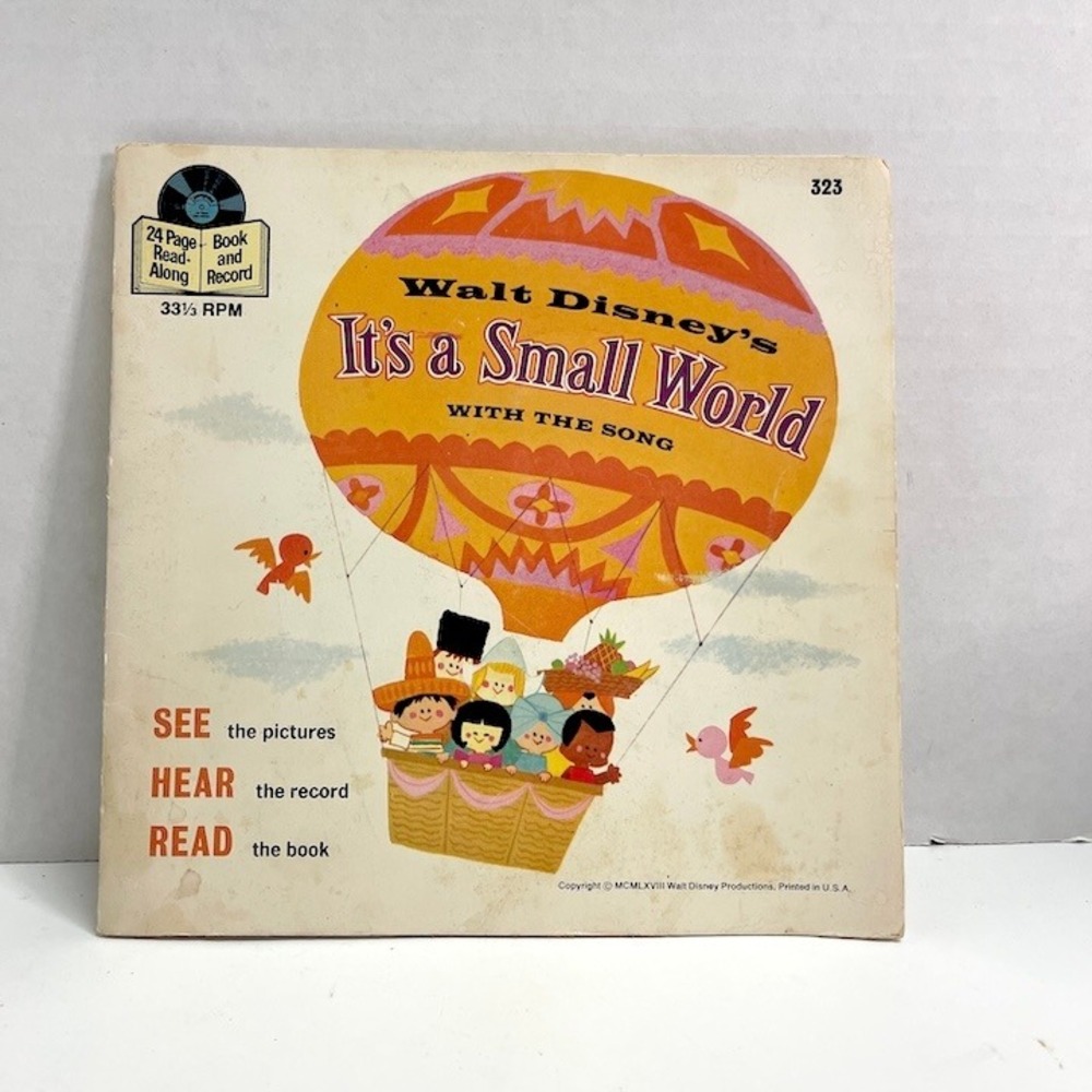 Vintage 1978 Walt Disney It's a Small World Book and Record Read-Along 323